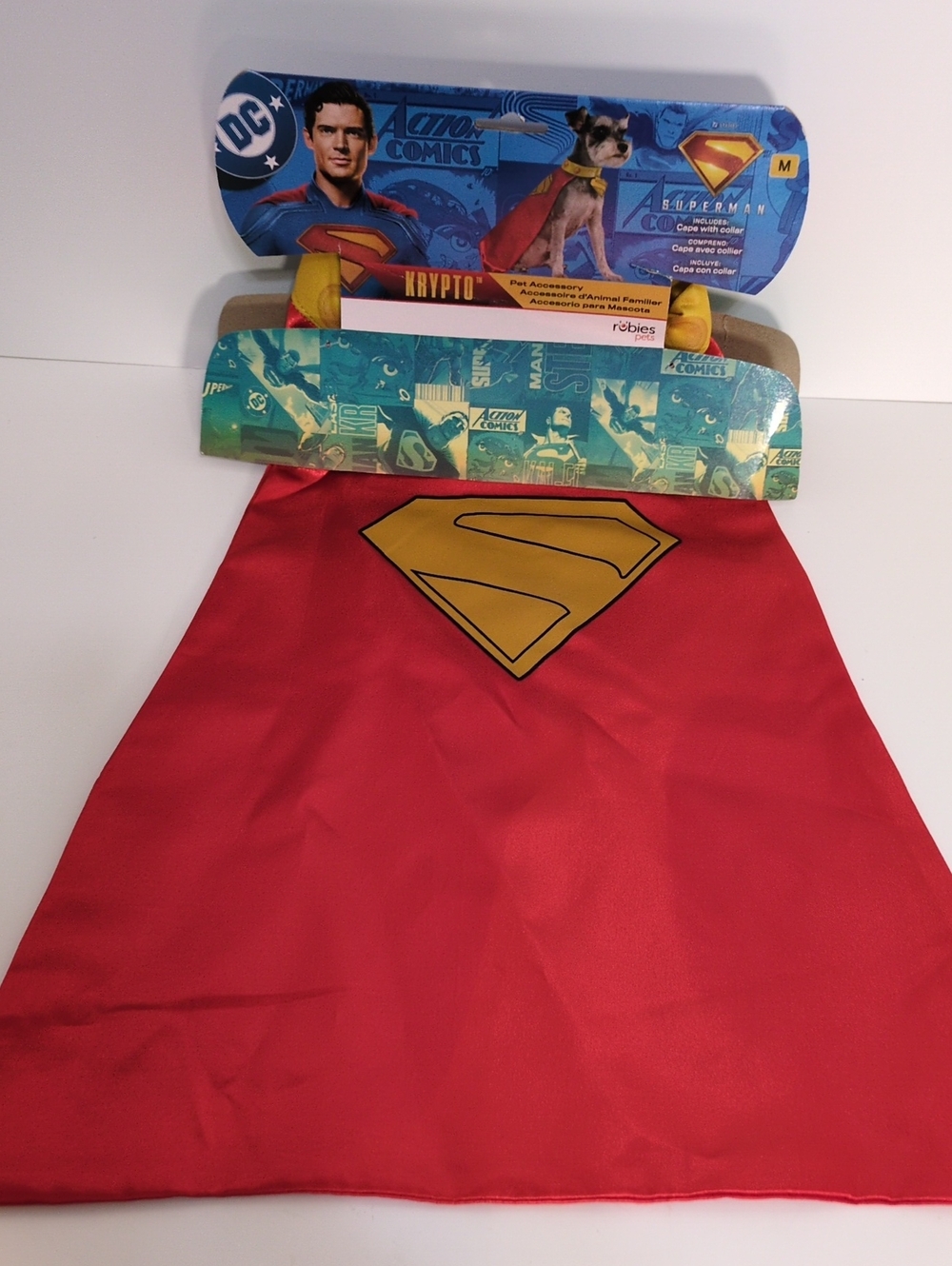 NWT Rubies DC Comics Krypto Superman Pet Cape with Collar Costume Set Medium M